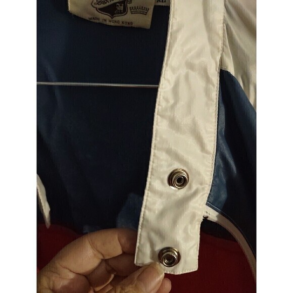Vtg Saxton Hall White Blue Red Windbreaker Jacket XL Men's - Picture 7 of 7